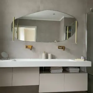 Modernes Badezimmer Doppelwaschbecken Badsanierung durch WärmeFix Haustechnik Marl und Umgebung