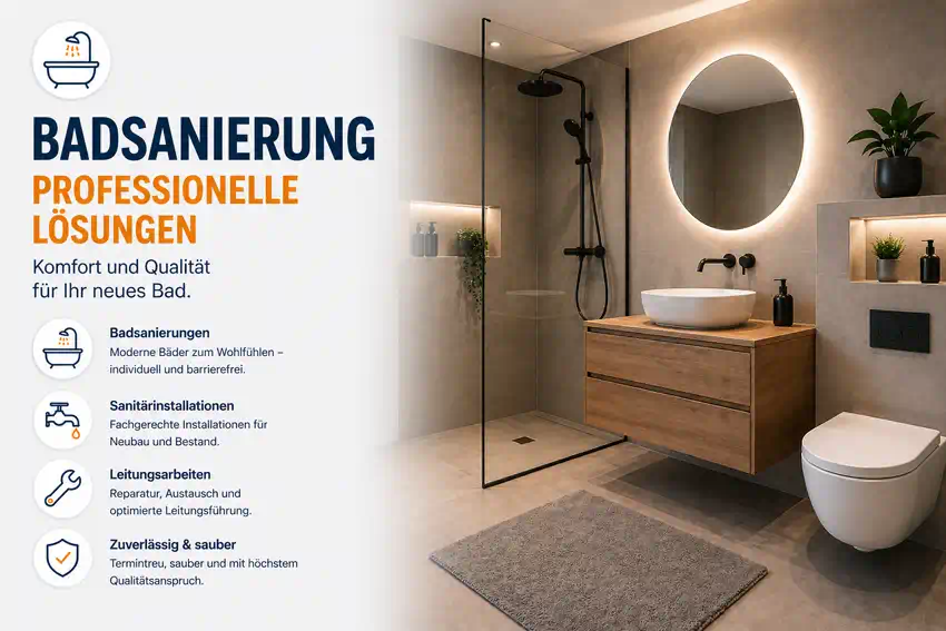 Badsanierung in Marl durch WärmeFix Haustechnik – modernes Badezimmer mit Dusche und Waschtisch